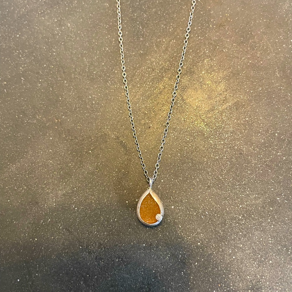 NWT Druzy Necklace with Diamond